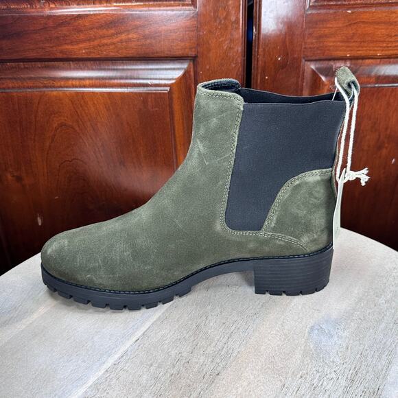 Joie Womens Chelsea Boots Size 10 Olive Green Pull On Suede Lug Ankle Boots New - Picture 5 of 15